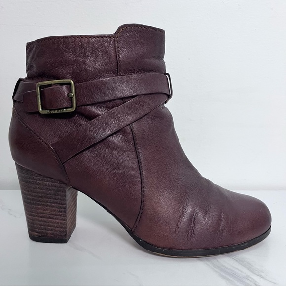 Cole Haan Grand OS Leather Bootie With Heel Buckle Brown Leather Women’s Size 7B - Picture 7 of 12